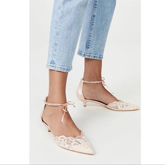 Badgley Mischka Women's Betsy Lace Kitten Heel Pumps - Picture 2 of 16